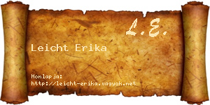 Leicht Erika névjegykártya